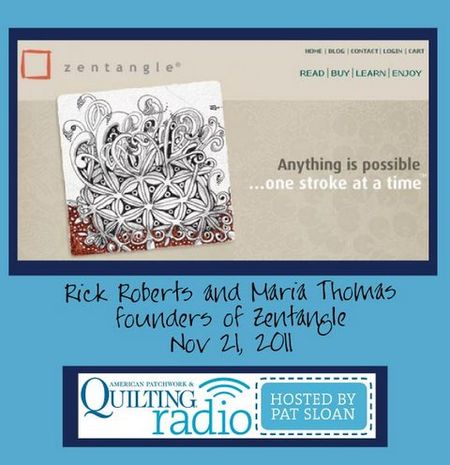 Pat Sloan American Patchwork and Quilting radio Zentangle guest